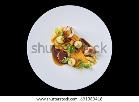 Beautiful and tasty food on a plate
 Royalty-Free Stock Photo #691383418