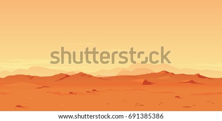 Martian Landscape Background Royalty-Free Stock Photo #691385386