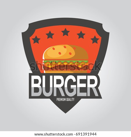 Vector illustration Sets of burger shop icon logo design