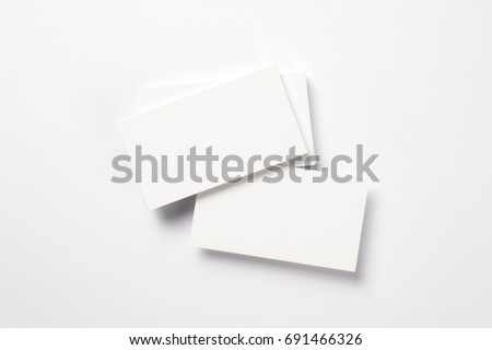 Blank Business Cards isolated on white, studio shot
