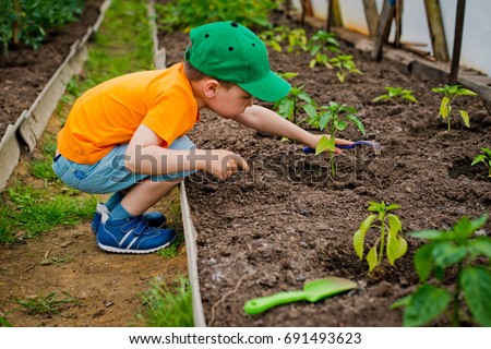 Child in the garden Royalty-Free Stock Photo #691493623