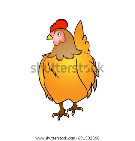 Illustration of a hen chicken on white background