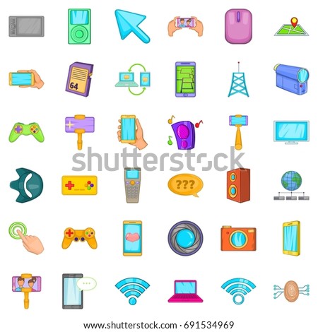 Web equipment icons set. Cartoon style of 36 web equipment vector icons for web isolated on white background