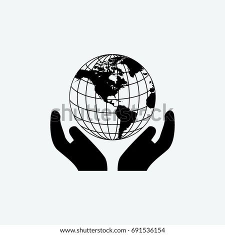 world hand icon vector