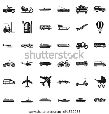 Great transport icons set. Simple style of 36 great transport vector icons for web isolated on white background