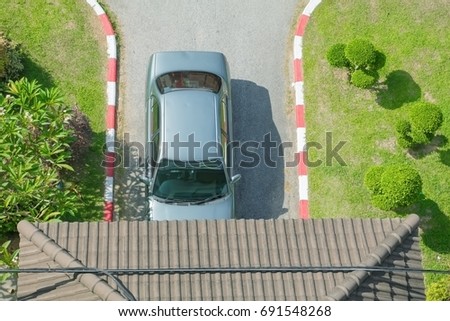 car parking top view with copy space add text