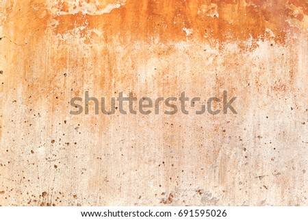 Cement vintage wall background, Old orange cement wall with cracks.