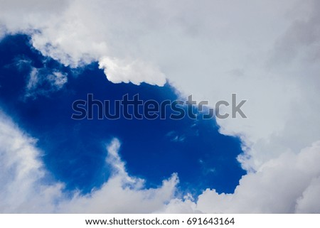 Blue sky and cloudy white clouds