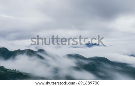 foggy and could mountain