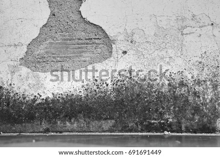 Abstract background of old dirty cracked concrete wall. Black and white picture. 2