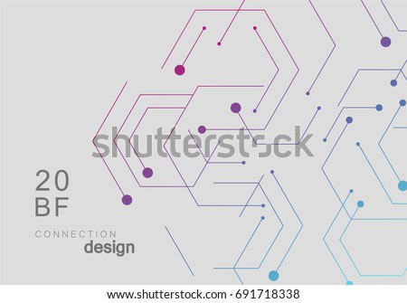 Science network pattern, connecting lines and dots on simple background. Royalty-Free Stock Photo #691718338