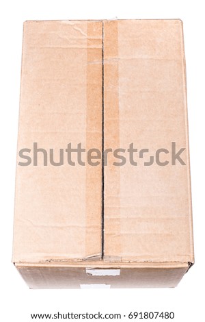 Cardboard box for packing on white background. Studio Photo