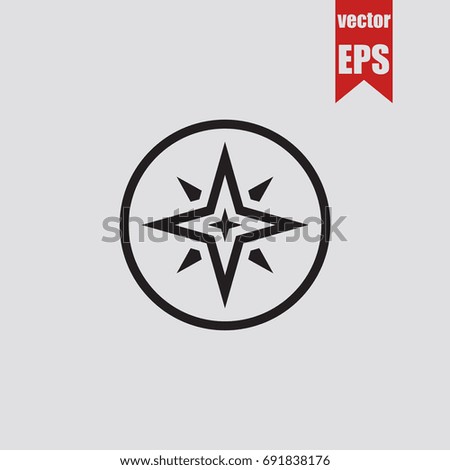 Compass icon in trendy isolated on grey background.Vector illustration.
