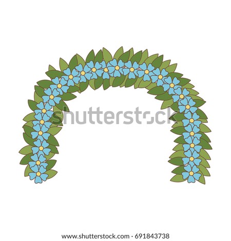 flower wreath floral leaves style decorative element