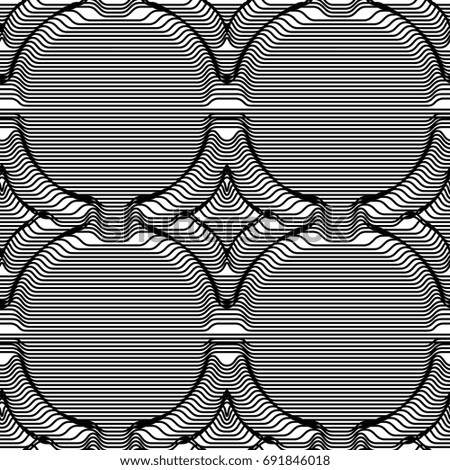 Seamless pattern volumetric rhombus from strips. Optical illusion art. Vector illustration.