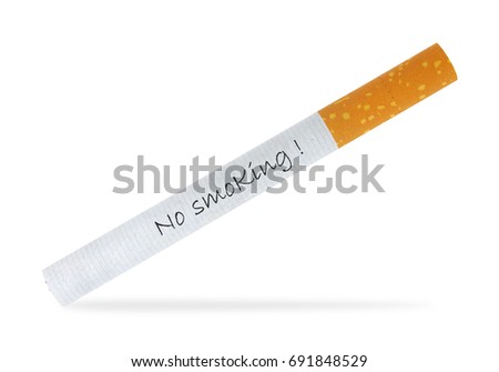 No smoking message on a cigarette