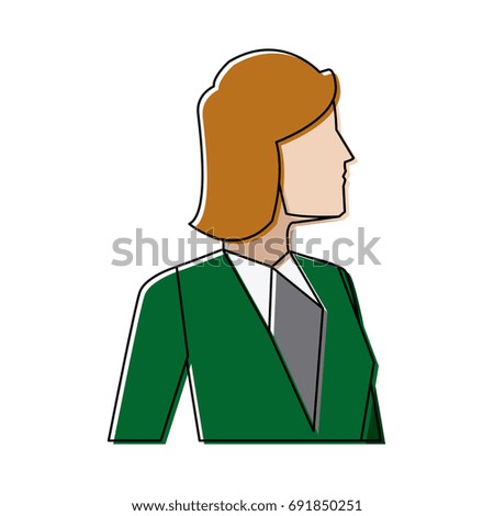 profile businesswoman gesturing professional person