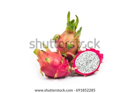 Dragon fruit isolated on white background.