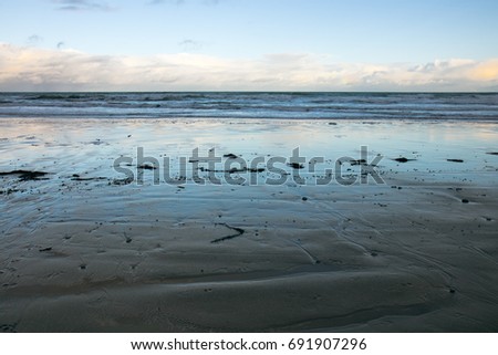 artistic abstract image of beach, sand, and ocean. 