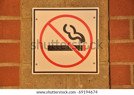 No smoking sign with yellow tone