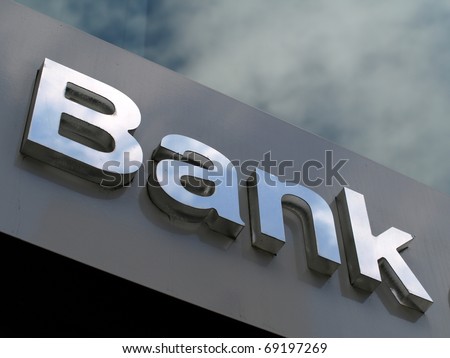 Bank business corporation office sign