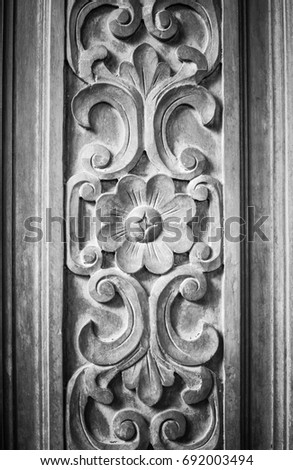 Pattern Thai art carving on wood, Backgrounds