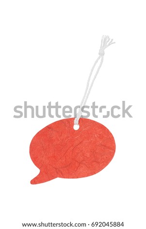 red paper Tag or label isolated on white background