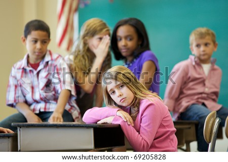 Elementary Age Bullying in Classroom Royalty-Free Stock Photo #69205828