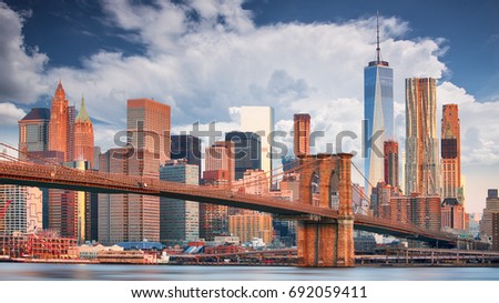 Brooklyn bridge and Manhattan, NYC
