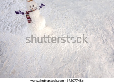 snow background with snowman