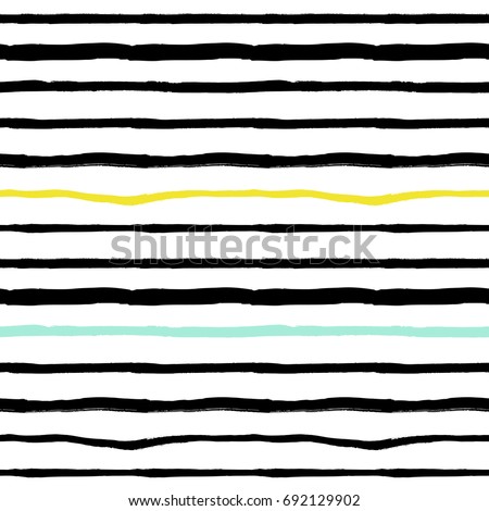 Decorative seamless pattern with handdrawn stripes. Hand painted grungy ink doodles in black and white colors. Trendy endless texture for digital paper, fabric, backdrops, wrapping