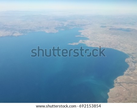 The Black Sea. Picture taken out of an airplane