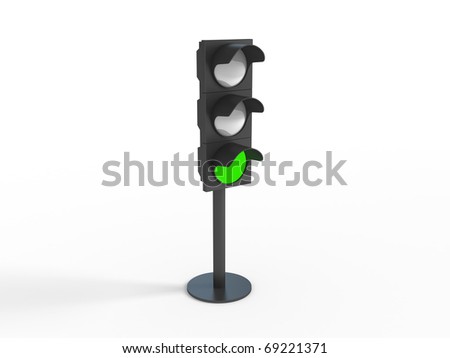 Three-dimensional image of traffic lights