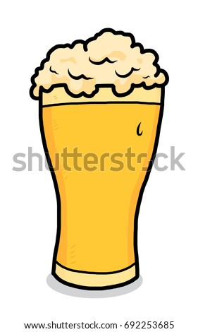 glass of beer / cartoon vector and illustration, hand drawn style, isolated on white background.