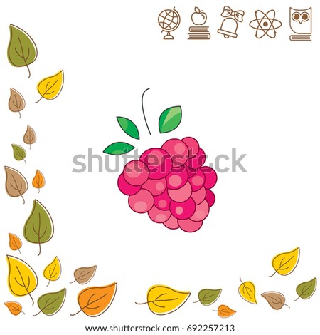 Color vector illustration. Raspberries icon