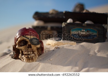 Decorative chests with white sand