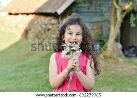 Little girl portrait in the village