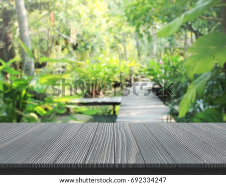 Table Top And Blur Nature Of The Background