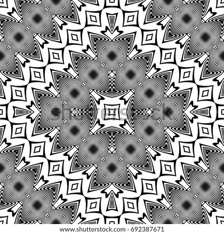 Design seamless monochrome lacy pattern. Abstract decorative background. Vector art. No gradient
