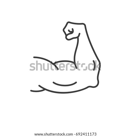 Strong muscles icon. Vector Royalty-Free Stock Photo #692411173