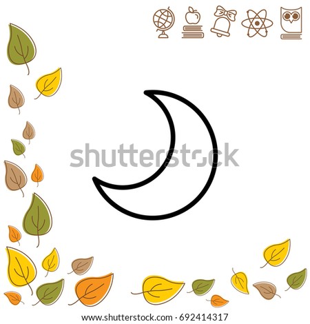 Web icon. Moon, crescent