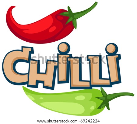 illustration of isolated letter of chilli on white background