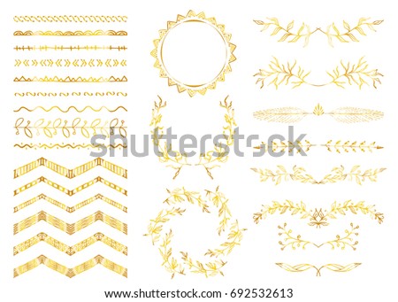 Set of hand-drawn seamless doodle borders. Sketch style vector illustration. Rustic decorative line borders, tribal elements. For seamless patterns, scrapbooking, invitations, gift and present cards