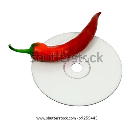 red chili pepper on cd dvd disk concepts