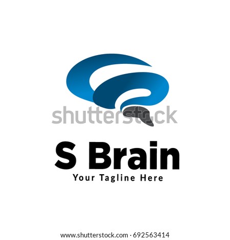 S abstract brain logo