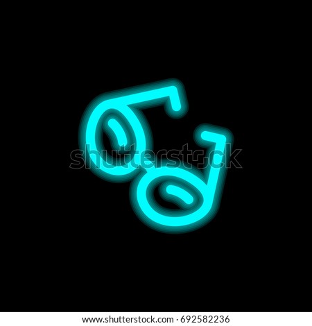 Cat eye glasses blue glowing neon ui ux icon. Glowing sign logo vector
