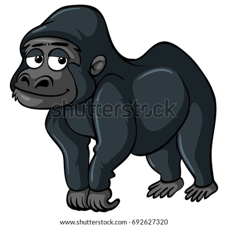 Gorilla with sad smile illustration