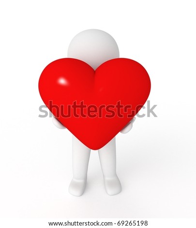 3d human with heart - from my 3d people collection