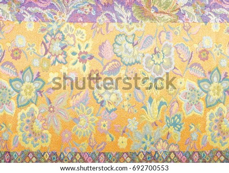 brocade fabric texture.  painted with a pattern of flowers