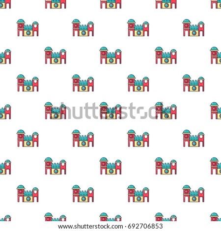 Bounce house pattern in cartoon style. Seamless pattern vector illustration
